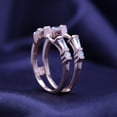 thumbnail image 5 of AFFY 0.75CT Tapered & Round White Cubic Zirconia Guard Enhancer Ring 14K Rose Gold over Silver-6.5, 5 of 9