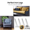 thumbnail image 2 of LAVANE 12 inch / 30cm Metal Furniture Legs, Set of 4 Mid Century Modern Iron Oblique Tapered Furniture Replacement Feet Black for Home DIY Project Sofa Couch Cabinet Table Chair, 2 of 5