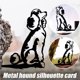 thumbnail image 2 of Yuarrent Silueta de perro de Metal, estilo bonito, estacas de jardín, escultura artística, decoración de pared, manualidades, estatua hueca Decoración del hogar, 2 of 6