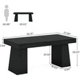 thumbnail image 3 of Tribesigns 55" Home Office Desk, Mid-Century Modern Executive Desk, Wood Computer Desk, Black, 3 of 7
