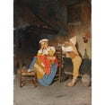 thumbnail image 2 of Giuseppe Costantini 15x18 Black Ornate Wood Framed Double Matted Museum Art Print Titled - The Little Musician (1882), 2 of 5