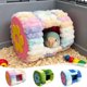 thumbnail image 1 of Hamaca nido de algodón de loro, cama pequeña para pájaros, colgante tela de peluche y cálida, cabaña de jaula de invierno, rosa verde, azul, 18x15x5cm engrosado tejido acogedor, 1 of 6