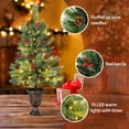 thumbnail image 4 of Trilenars 3Ft Tabletop Christmas Tree,Small Christmas Tree with 70 Warm White LEDs,Artificial Mini Xmas Tree with Pine Cones & Red Berries for Home Office Holiday Decor, 4 of 8