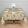 thumbnail image 3 of Pioneer Flower Floral Print Pattern Square Tablecloth,Waterproof Square Table Cover,Wipeable Spillproof Washable Table Cover for Home Kitchen Party Decor 42"X42"(107x107cm), 3 of 6