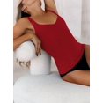 thumbnail image 6 of Womens U-Neck Tank Tops for Women 2025 Slim Fitted Soft Basic Shirts Red L, 6 of 9