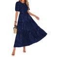thumbnail image 1 of Vestido KIRUNDO para mujer, estilo A, estampado floral, midi, fruncido, 1 of 7