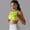 Yellow, variant on Women's Fashion Seamless Fluorescent Knit Yoga Wear Solid Color Semi Fixed Cup Crop Sleeveless Workout Vest Wireless Sports Bra All Day Comfort Bra Yoga Workout Clothes for Women Sleep Yoga Bra Cute