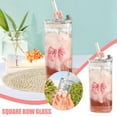 thumbnail image 3 of Square glass cup for household use, simple ins, high aesthetic water cup;, 3 of 8