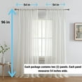thumbnail image 4 of THD Zoey Faux Linen Textured Semi Sheer Window Rod Pocket Thick Curtains Drapery Panels, 2 Panels, 4 of 9