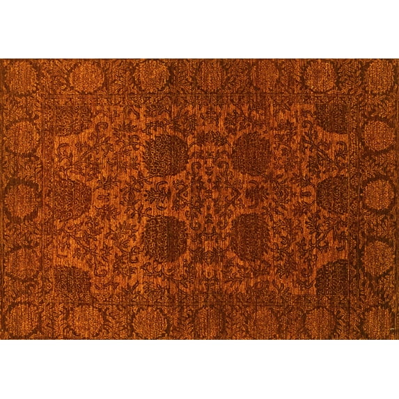 Ahgly Company Machine Washable Indoor Rectangle Abstract Yellow Modern Area Rugs, 2' x 3'