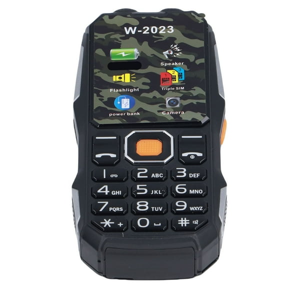 Seniors Cell Phone, 2.6in Ultra Thin, 4800mAh Large Battery, with Triple SIM 2G Emergency Power Bank, Set 9 Family Numbers