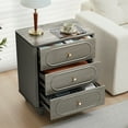 thumbnail image 3 of YOCWO 3 Drawer Nightstand, Classic Chest of Drawers with Arc Edge, Gray, 3 of 9