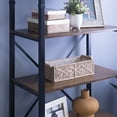thumbnail image 5 of Linon Austin Rustic 4-Shelf Standard Bookcase with Metal Frame, Black/Warm Walnut, 5 of 13
