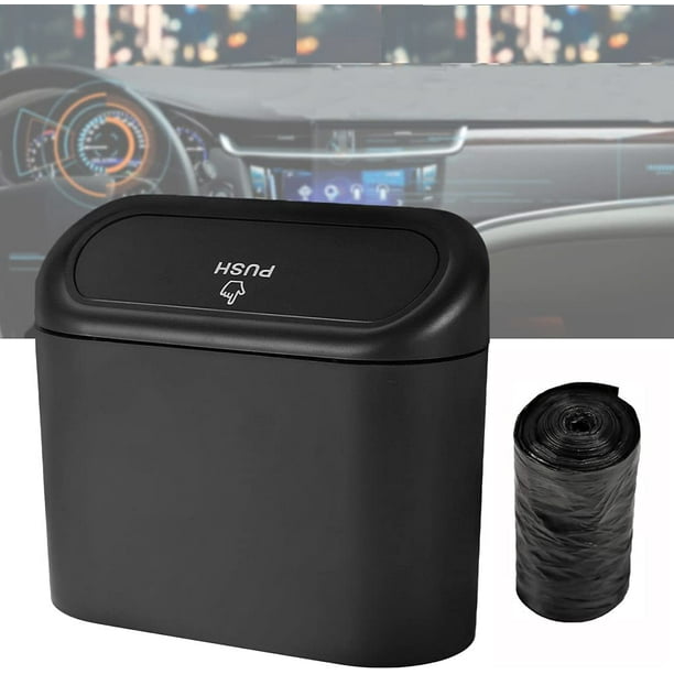 Car Trash Can With Lid , Mini Car Trash Can Hanging Type Portable Hanging Car  Trash Can Waterproof Automotive Trash Can Car Rubbish Bin with Lid and  Disposable Garbage Bags 