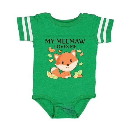 

Inktastic My Meemaw Loves Me- Little Fox Gift Baby Boy or Baby Girl Bodysuit