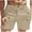 Khaki, variant on AHTJRT Mens Trendy Low Waist Cargo Shorts with Flat Pocket Summer Hiking Shorts Khaki L
