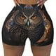 thumbnail image 2 of Fotbe Classical Style Brown Owl Shorts Sin Costuras – Shorts Deportivos de Cintura Alta para Mujer, Elásticos para Gimnasio, Yoga, Running o Ciclismo-X-Large, 2 of 8