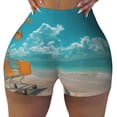 thumbnail image 2 of Balery Shopping Cart On Tropical Beach Pantalones cortos de entrenamiento estampados para mujer, sin costuras, ajustados, para gimnasio, yoga, correr, deportes, ejercicio activo, fitness.-X-Large, 2 of 8