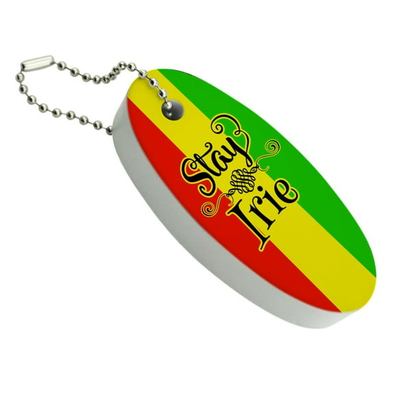 Stay Irie Rastafarian Flag Floating Foam Keychain Fishing Boat Buoy Key Float