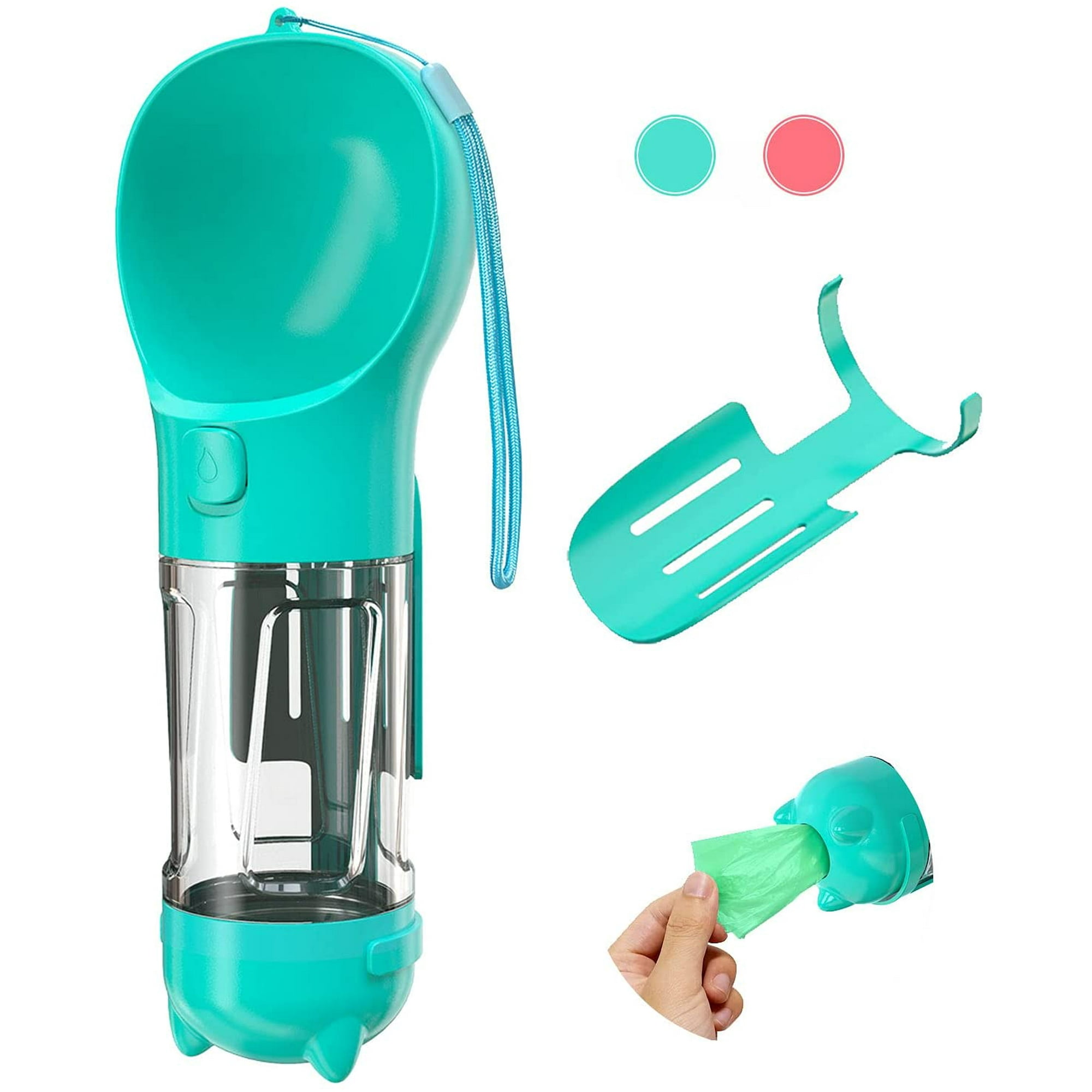 Saydy Dog Water Bottle All In 1 Universal Pet Water Dispenser Portable Dog Travel Water Dispenser With Drinking Food Bowl And Potty Waste Bag Healthy