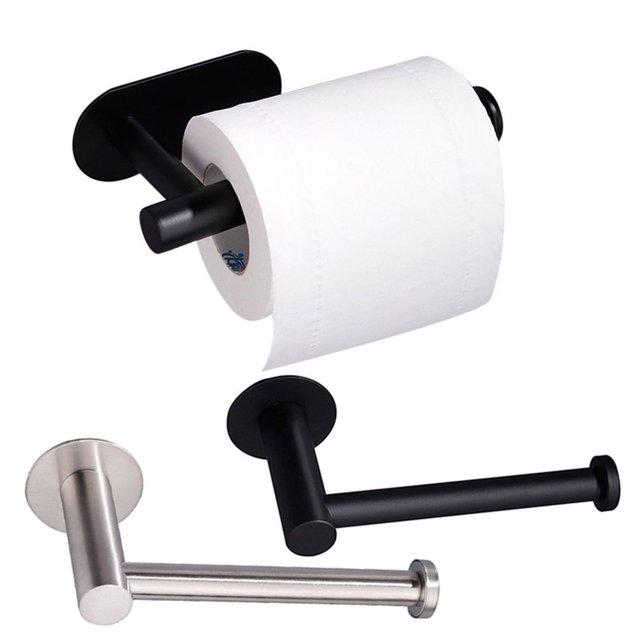 Towel Storage Rack Wall Mounted High Loading Capacity Punch-free Space-saving Stainless Steel Tissue Towel Roll Dispenser Bathroom Supply