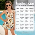 thumbnail image 7 of Xoenoiee Rooster Chicken Egg Sunflower Print Girls' Sleeveless Swimsuit with Skirt, One-Piece Ruffle Swim Dress for Toddler Little Kids, Quick Dry Bathing Suit Swimwear, Size 6-7 Years, 7 of 7