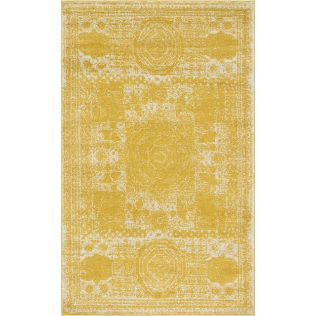 Unique Loom Bromley Vintage Country Rug 5' 10 x 8' Rectangular Yellow/Ivory