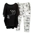thumbnail image 1 of Hauts à Manches Courtes pour Femmes Ensemble Chemise + Pantalon Imprimé Col Rond Manches Courtes pour Femmes, 1 of 5