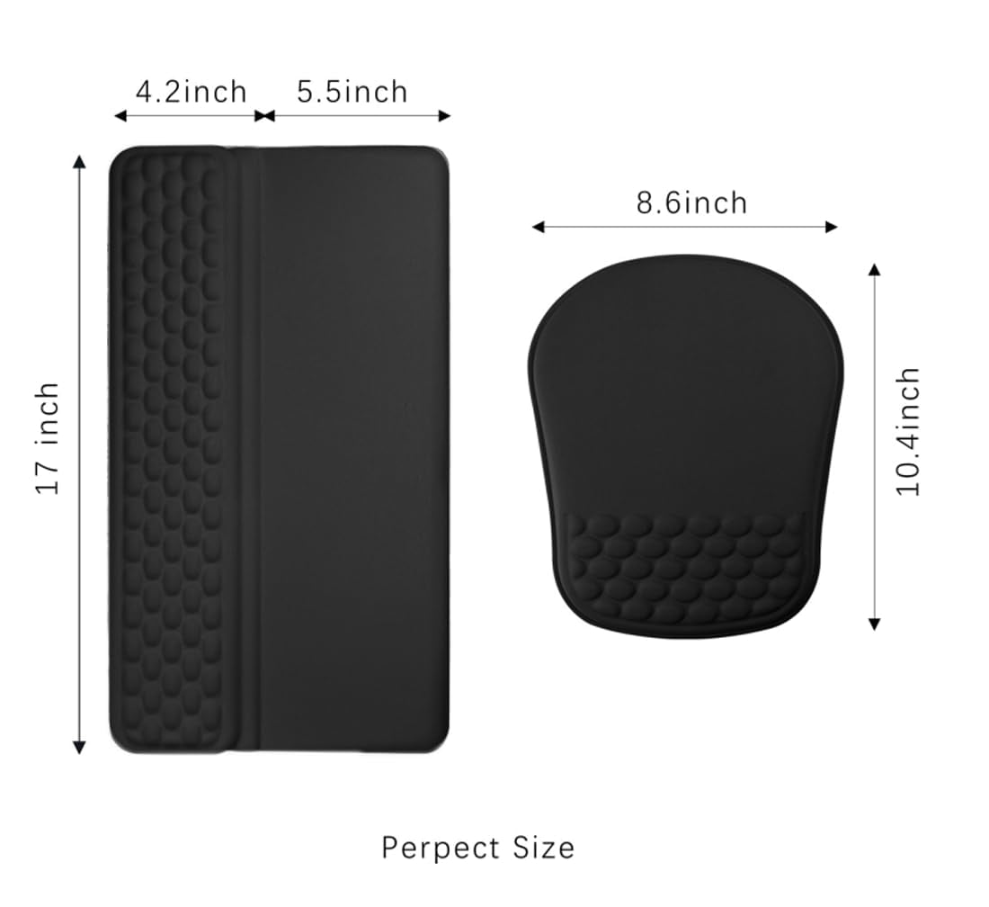 Wrist Rest -ergonomic Stand With Rest- Carpal Tunnel Massage Bumps And Full Memory Gel Design - Ideal Frequent Computer (black)