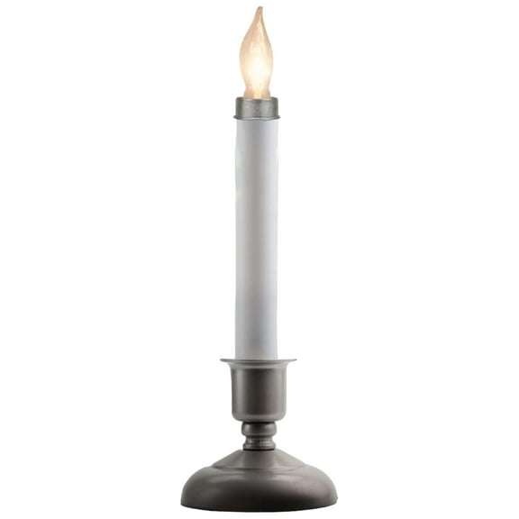 Cross Forge Electric Candle with Steady Lighting- Pewter Finish