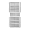 thumbnail image 5 of Hassch 72"H Metal Storage Cabinet with 2 Glass Doors, Tall Pantry Cabinet with Adjustable Shelves and Side Hooks for Dining Room, Living Room, Kitchen, White, 5 of 9