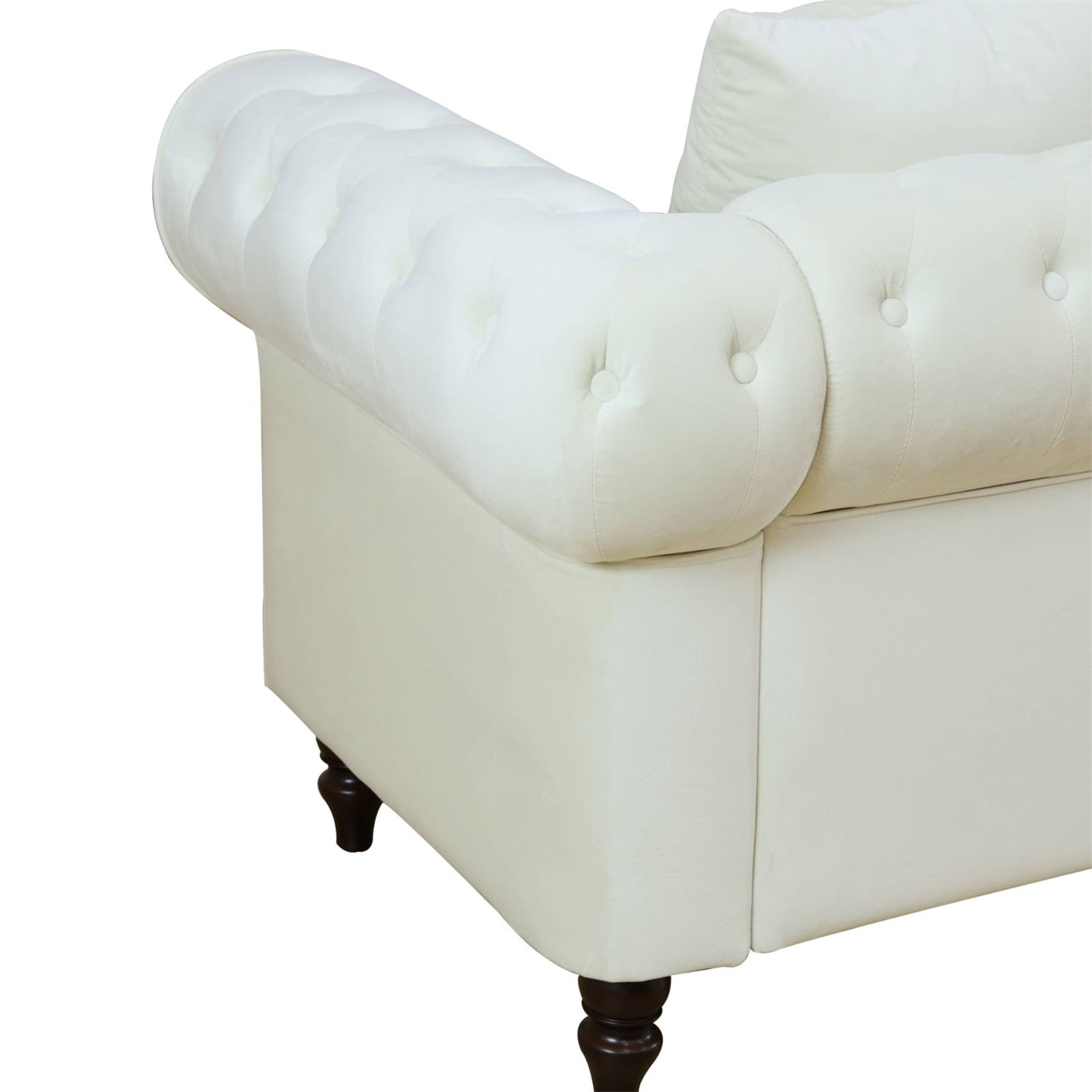Hommoo Sofa Set, 62.5" Flannelette 2-Piece Couch Living Room Sofa Set,L-Shaped Sectional Sofa,Sectional Couches for Living Room,White