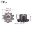 thumbnail image 2 of Unique Bargains Chain Roller Sprocket, 8mm Bore 3/8' Pitch 10 Tooth Single Strand Type B Chain Sprocket 2Pack, 2 of 6
