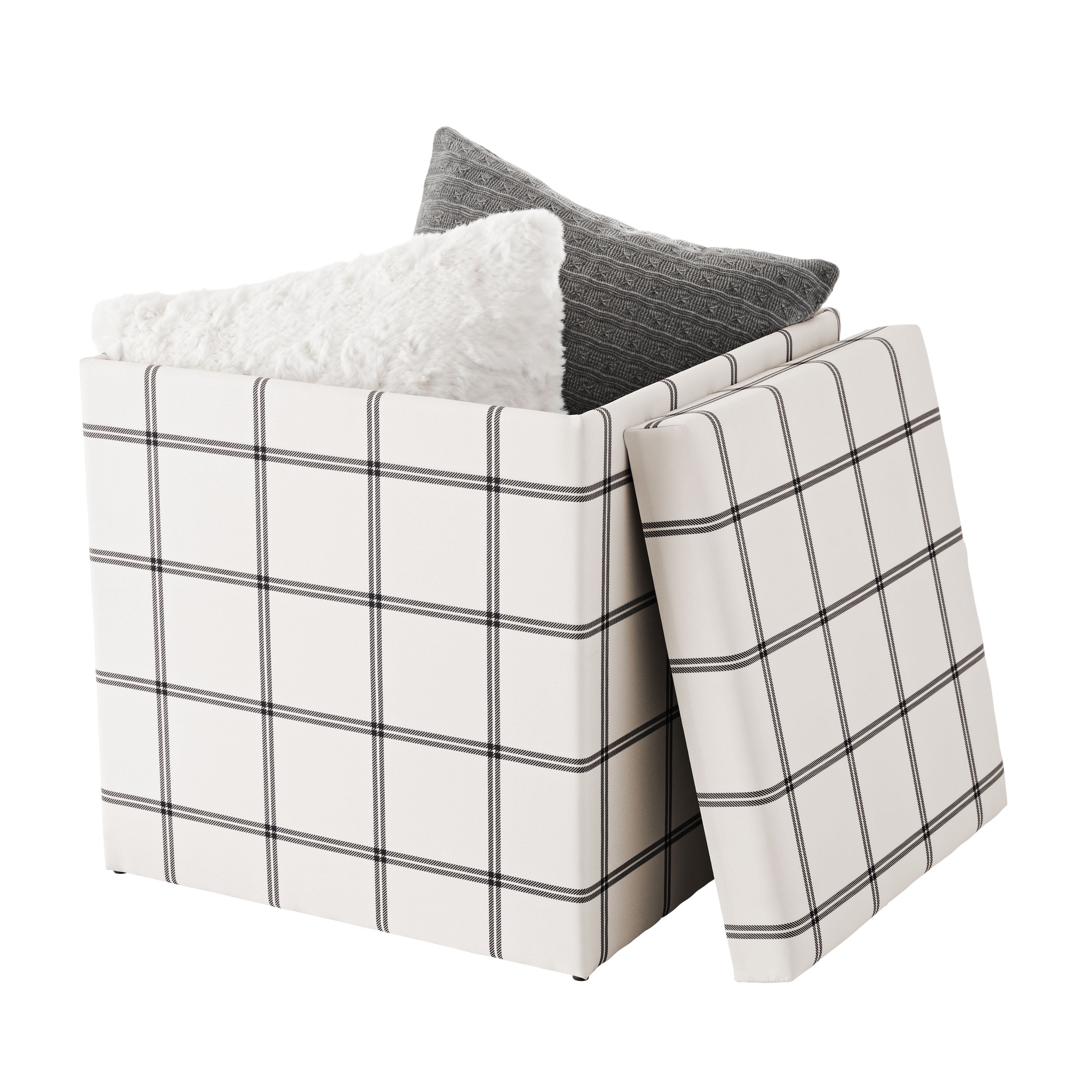 Mainstays Large Cube Storage Ottoman, Linen Color