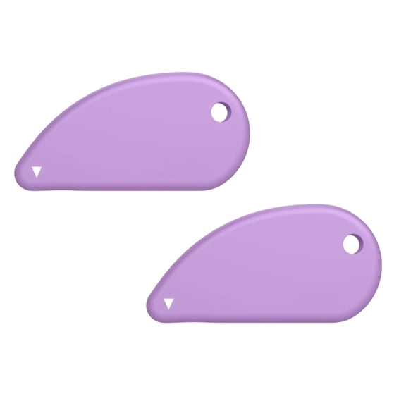 2 Pcs Plastic Blade Safety Cutter, Mini Box Opener with Keychain Hole, Portable Package Opener, Tool for Pocket Bag Envelope Mail Letter Paper DIY Projects, 2.4x0.11x1.25 Inch, Purple