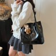 thumbnail image 4 of Bolso de cubo portátil de gran capacidad, moderno y versátil, para mujer, primavera y verano 2025, nuevo bolso de hombro bajo el brazo de color sólido simple de estilo coreano., 4 of 5