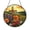 Acrylic 3.5 Inch, variant on Stained Glass Cross Sunset Suncatcher Round Window Hanging Decorative Floral Panel for Home Decor Spiritual Theme