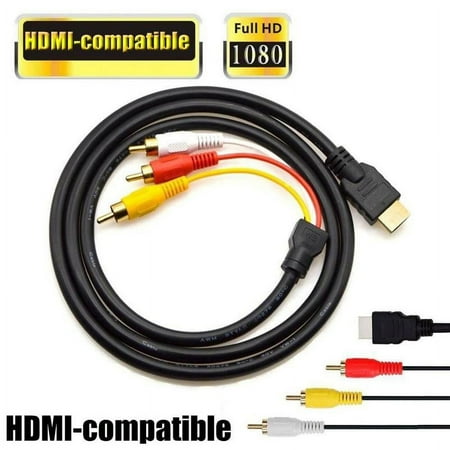 New General Hdmi Male To 3 Rca Video Audio Converter Component Av Adapter Cable Hdtv