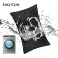 thumbnail image 6 of Fuzoiu Black White Hat Skull Print Pillow Case with Hidden Zipper,Pillow Covers,Soft and Comfortable Pillowcase-20"x30", 6 of 6