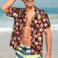 thumbnail image 5 of Lsque Ice Cream Cake pattern Hawaiian Shirt for Men, Unisex Summer Beach Casual Short Sleeve Button Down Shirts-Medium, 5 of 9