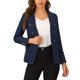 thumbnail image 1 of Chaqueta de mezclilla de manga larga con solapa y botones para mujer INSPIRE CHIC con bolsillos XL azul medio, 1 of 7