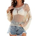 thumbnail image 2 of Camisetas Sin Mangas De Ganchillo Camiseta informal para mujer, cuello redondo, parte superior de punto sexy, ropa de vacaciones (Beige XL) Cgtredaw Para estrenar, 2 of 6