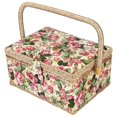 thumbnail image 1 of Craft Sewing Tool Needle Thread Basket Fabric Household Storage Box (Rose), 1 of 5