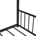 thumbnail image 3 of Kumix House Floor Bed, Metal Full Size Floor Bed with Roof Frame, Headboard, Footboard and 13 Slats Support for Young Teens, Heavy Duty Floor Beds Frame for Bedroom, Noise-Free, Black, 3 of 7