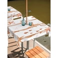 thumbnail image 2 of Outdoor Tablecloth with Umbrella Hole for Patio/Picnic/Party/Camping, Orange Coastal Starfish Waterproof Table Cloth Square Cover Washable, Summer Conch Sea Fish Stripes (60"x 60"), 2 of 9
