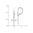 thumbnail image 4 of 14k White Gold Cross Dangle Earrings for Women, Leverback Christian Jewelry with Classic Religious Design for Faith and Worship Wear, 4 of 6
