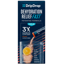 DripDrop Electrolyte Powder Drink Mix for Dehydration Relief Fast, Orange, 0.35 oz, 8 Count Packets