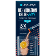 DripDrop Electrolyte Powder Drink Mix for Dehydration Relief Fast, Orange, 0.35 oz, 8 Count Packets