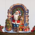 thumbnail image 3 of Designocracy 8611045H 24 x 18 in. Santas Surprise Visit Holiday Christmas Santa Snowman Door Decor, 3 of 11