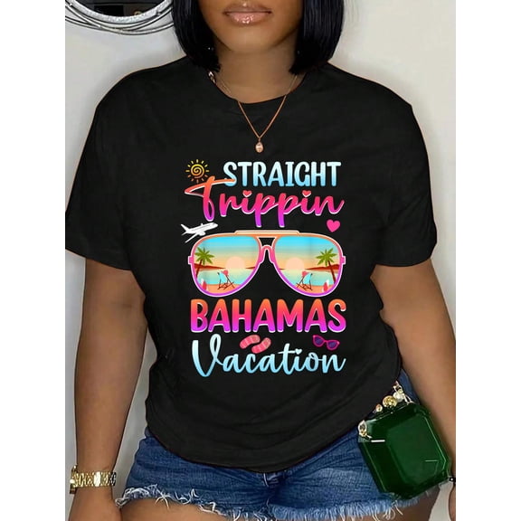 Straight Trippin Bahamas 2024 Beach Summer Vacation Trip T-Shirt for Men Women